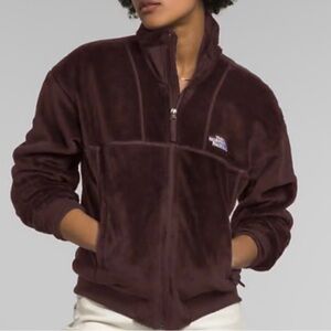 The North Face Dark Brown Osito Lux Jacket Sherpa Zip-Up Womens Like-New Small